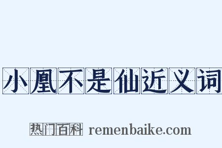 小凰不是仙近义词是什么意思的图片